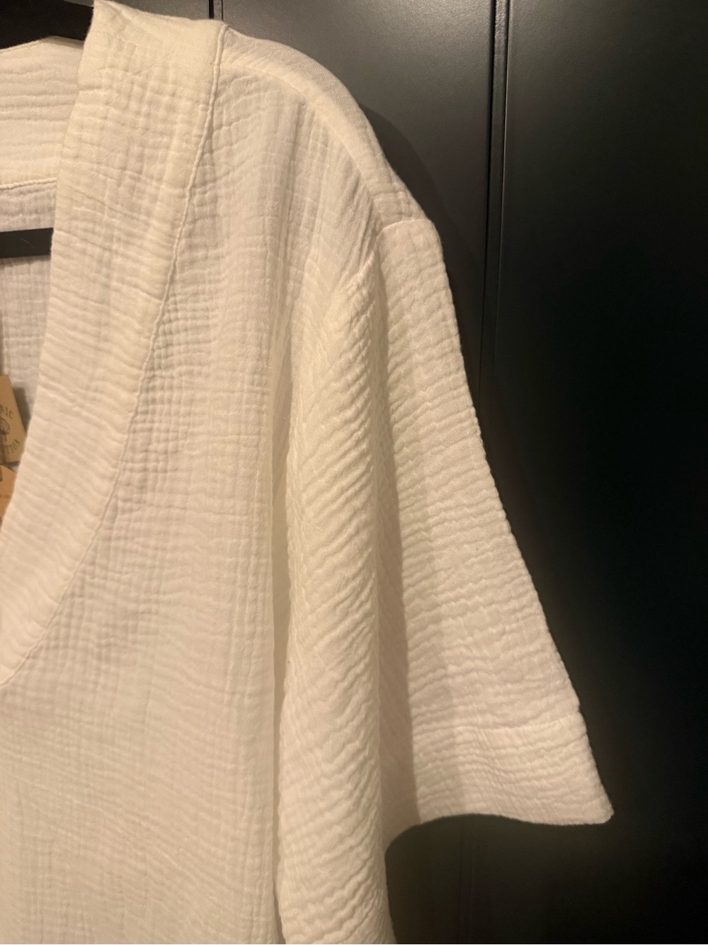 🌊 NEW Faherty Dune 100% Organic Cotton Gauze White V-Neck Popover - Picture 5 of 12